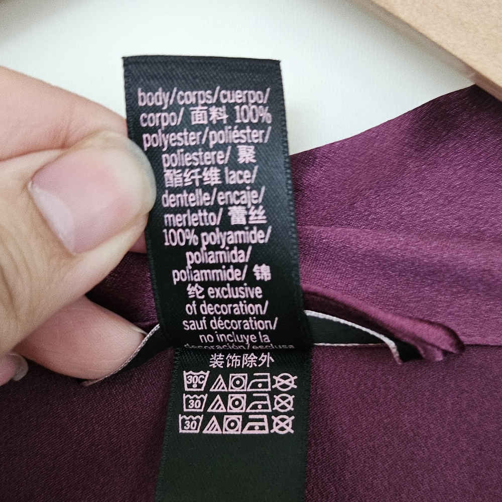 Victoria's Secret Plum Satin Tie-Front Robe - Picture 10 of 10